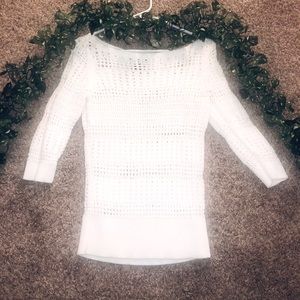 Knit white sweater from WHBM🖤🤍
